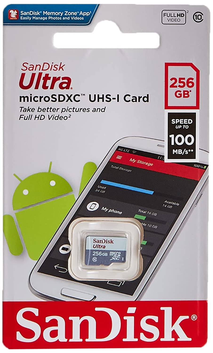 その他 SanDisk SDSQUAR-256G-JN3MA 256GB SanDisk Ultra microSD with SD Adapter | Sandisk